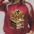 A Lively-Creative Gold Fantasy-Dragon On Story-Books Raglan Sleeve Sweatshirt Heather Dust
