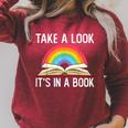 Take A Look Its In A Book Rainbow Reading Bookworm Book Raglan Sleeve Sweatshirt Heather Dust