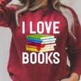 I Love Books Librarian Raglan Sleeve Sweatshirt Heather Dust