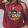 Marvel Widow Retro Comic Book Filled Spy Icon Raglan Sleeve Sweatshirt Heather Dust