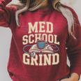 Med School Grind Coffee Book Stethoscope Study Premium Tri-Blend Raglan Sleeve Sweatshirt Heather Dust
