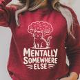 Mentally Somewhere Else Cat Coffee Books Lover Raglan Sleeve Sweatshirt Heather Dust