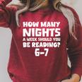 How Many Nights A Week Should You Be Reading 6-7 Book Lover Raglan Sleeve Sweatshirt Heather Dust