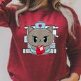 Nurse Cat Anime Feline Book Men Women Kids Raglan Sleeve Sweatshirt Heather Dust