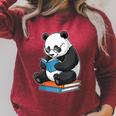 Panda With Glasses Reading Book Librarian Panda Raglan Sleeve Sweatshirt Heather Dust Panda With Glasses Reading Book Librarian Panda Raglan Sleeve Sweatshirt Heather Dust