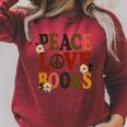 Peace Love Books Librarian Teacher Life Book Library Raglan Sleeve Sweatshirt Heather Dust