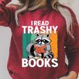 Raccoon Smutty Book Lover Spicy Romance Novels Women's Raglan Sleeve Sweatshirt Heather Dust Raccoon Smutty Book Lover Spicy Romance Novels Women's Raglan Sleeve Sweatshirt Heather Dust