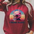 I Read A'Lotl Axolotl Book Lover Librarian Reading Readers Raglan Sleeve Sweatshirt Heather Dust
