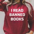 I Read Banned Books Vintage Style Raglan Sleeve Sweatshirt Heather Dust