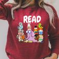 Read Book Club Piggie Elephant Pigeons Teacher Library For Men Women Kids Raglan Sleeve Sweatshirt Heather Dust