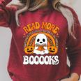 Read More Books Booooks Ghost Pumpkin Cute Teacher Halloween Raglan Sleeve Sweatshirt Heather Dust