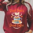 Read Books And Drink Coffee Cozy Book Lover Raglan Sleeve Sweatshirt Heather Dust