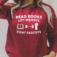 Read Books Lift Weights Fight Fascists Women Retro Men Raglan Sleeve Sweatshirt Heather Dust Read Books Lift Weights Fight Fascists Women Retro Men Raglan Sleeve Sweatshirt Heather Dust