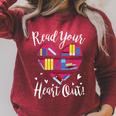 Read Your Heart Out Adorable Idea 4 Book Lovers Raglan Sleeve Sweatshirt Heather Dust