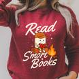 Read S'More Books Book Lover Reading Bookworm Reader Raglan Sleeve Sweatshirt Heather Dust