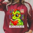 Readasaurus Reading Dinosaur Book Reader Bookworm Raglan Sleeve Sweatshirt Heather Dust Readasaurus Reading Dinosaur Book Reader Bookworm Raglan Sleeve Sweatshirt Heather Dust
