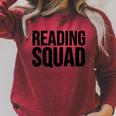 Reader Book Lover Reading Squad Raglan Sleeve Sweatshirt Heather Dust