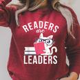 Readers Are Leaders Book Reading Raglan Sleeve Sweatshirt Heather Dust