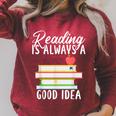 Reading Is Always a Good Idea Book Reader Raglan Sleeve Sweatshirt Heather Dust Reading Is Always a Good Idea Book Reader Raglan Sleeve Sweatshirt Heather Dust