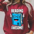 Reading Is Awesome Book Nerd Librarian Raglan Sleeve Sweatshirt Heather Dust