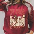Reading Book Club Western Life We Read At Dawn Cowgirls Raglan Sleeve Sweatshirt Heather Dust