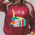 Reading Books Librarian Reader Nerd I'm Ok Raglan Sleeve Sweatshirt Heather Dust Reading Books Librarian Reader Nerd I'm Ok Raglan Sleeve Sweatshirt Heather Dust