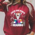 Reading Colors Our World Color Our World 2026 Reading Book Raglan Sleeve Sweatshirt Heather Dust