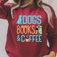 Reading Dogs And Coffee Book Nerd Dog Lover Coffeeholic Raglan Sleeve Sweatshirt Heather Dust