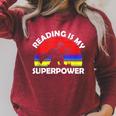 Reading Is My Superpower Design Book Design Book Lovers Raglan Sleeve Sweatshirt Heather Dust