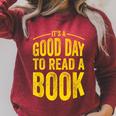 Reading Teacher Bookworm Its A Good Day To Read A Book Raglan Sleeve Sweatshirt Heather Dust