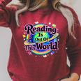 Reading Is Out Of This World Space Books Lover Kid Boy Raglan Sleeve Sweatshirt Heather Dust