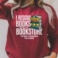 I Rescue Books Trapped Bookstore Book Reader Bookworm Raglan Sleeve Sweatshirt Heather Dust