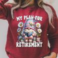 Retired Teacher Gnome Reading A Book Retirement Plan Raglan Sleeve Sweatshirt Heather Dust