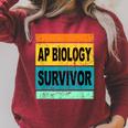 Retro AP Biology Shirt AP Biology Survivor Prep Book Study Raglan Sleeve Sweatshirt Heather Dust