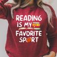 Retro Reading Is My Favorite Sport Football World Book Day Raglan Sleeve Sweatshirt Heather Dust