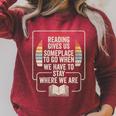 Retro Vintage Reading Reader Book Lover Literature Library Raglan Sleeve Sweatshirt Heather Dust