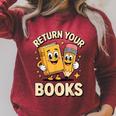 Return Your Books School Librarian Raglan Sleeve Sweatshirt Heather Dust