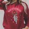 Run Little Mouse Book Lover Smut Reader Raglan Sleeve Sweatshirt Heather Dust