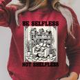 Be Selfless Not Shelfless Book Lover Bookworm Reading Raglan Sleeve Sweatshirt Heather Dust