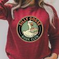 Silly Goose Book Club For Readers Bookish Raglan Sleeve Sweatshirt Heather Dust