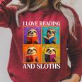 Sloth Love Reading And Sloths Child Book Lover Premium Tri-Blend Raglan Sleeve Sweatshirt Heather Dust