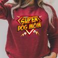 Super Dog Mom Superhero Dog Lover Comic Book Style Raglan Sleeve Sweatshirt Heather Dust
