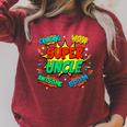 Superhero Uncle Costume For Men Comic Book Birthday Raglan Sleeve Sweatshirt Heather Dust