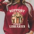 Support Public Libraries Floral Bookshelf Raglan Sleeve Sweatshirt Heather Dust Support Public Libraries Floral Bookshelf Raglan Sleeve Sweatshirt Heather Dust