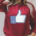 Thumbs Up Like Face Book Icon Raglan Sleeve Sweatshirt Heather Dust