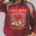 Tired Moms Book Club Running On Coffee Chaos And Chapters Raglan Sleeve Sweatshirt Heather Dust