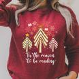 Tis The Season To Be Reading Books Christmas Tree Book Lover Raglan Sleeve Sweatshirt Heather Dust Tis The Season To Be Reading Books Christmas Tree Book Lover Raglan Sleeve Sweatshirt Heather Dust