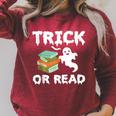 Trick Or Read Halloween Books Halloween Read Trick Or Read Raglan Sleeve Sweatshirt Heather Dust