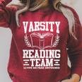 Varsity Reading Team Bookworm Book Lover Reader Raglan Sleeve Sweatshirt Heather Dust