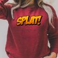 Vintage Comic Book Collector Reader Sound Effect Splat Raglan Sleeve Sweatshirt Heather Dust